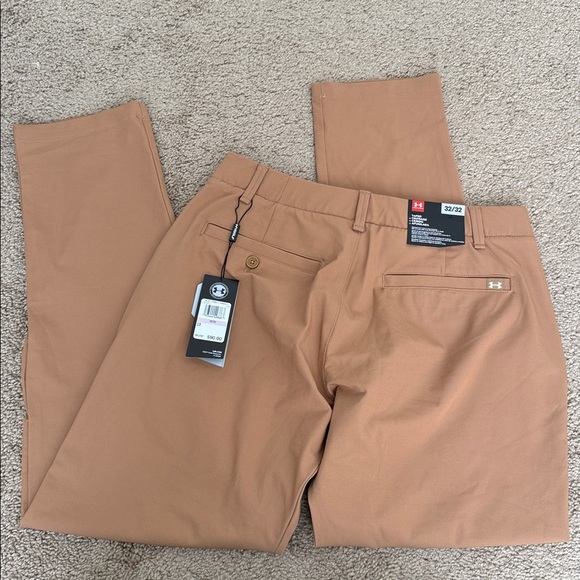 NWT Under Armour Iso Chill Heat Gear Taper Golf Pants Chinos Tan/Brown - Picture 5 of 7